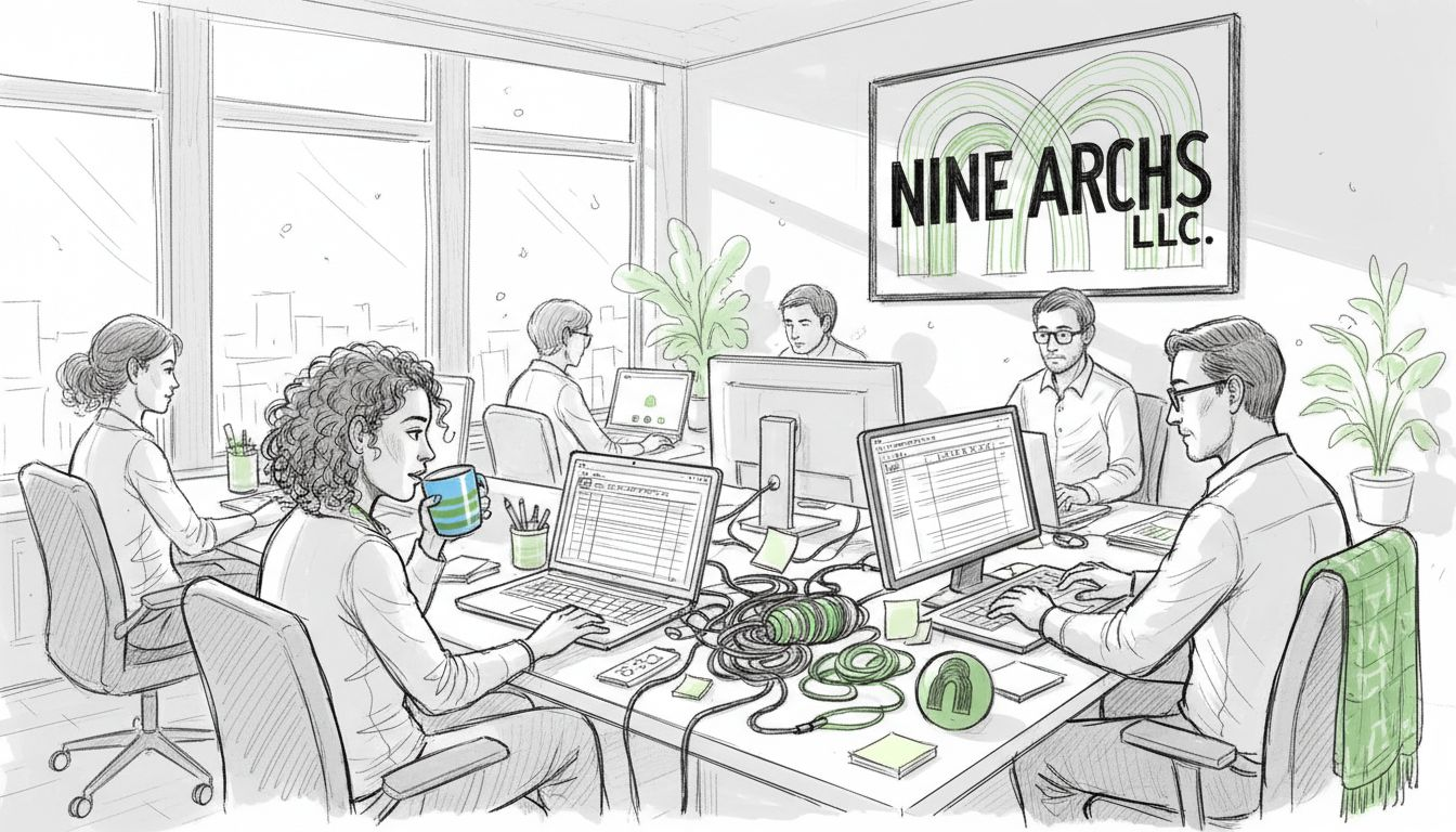 IT team working in corner office