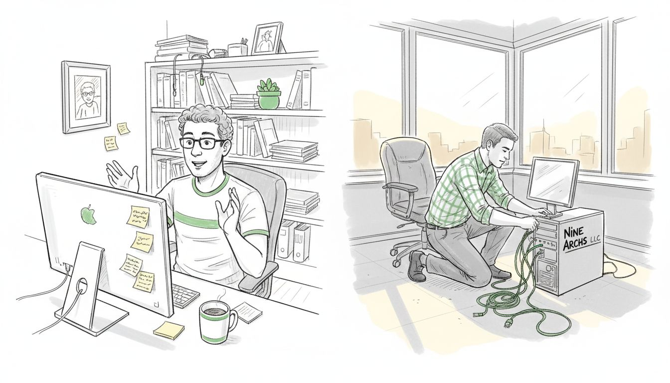 Remote and onsite IT professionals at work