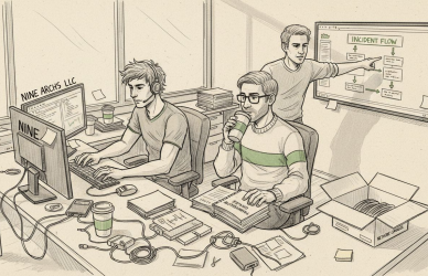 IT support team working in busy office
